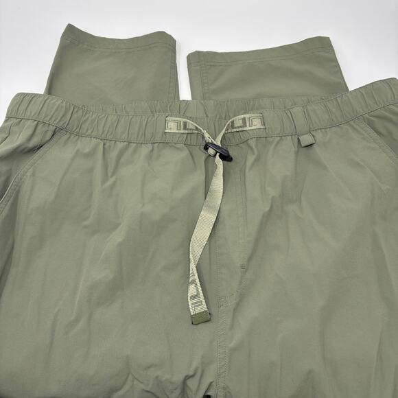 Huk Mens 3XL Solid Green Stretch Waist Drawstring Vented Fishing Pants - Picture 2 of 6